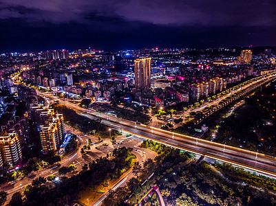 航拍福州金山大桥立交桥夜景高清图片素材