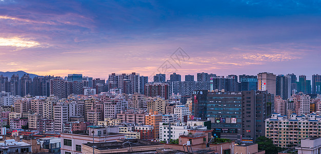 深圳市全景深圳市龙华新区城市夕阳美景背景