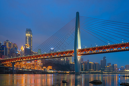 重庆洪崖洞千厮门大桥夜景背景图片