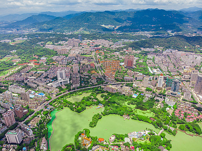 航拍福州西湖背景图片