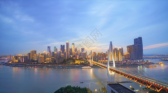 城市山水重庆渝中半岛全景夜景风光背景