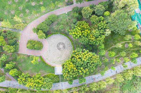 楼盘小区里的景观休闲步道图片