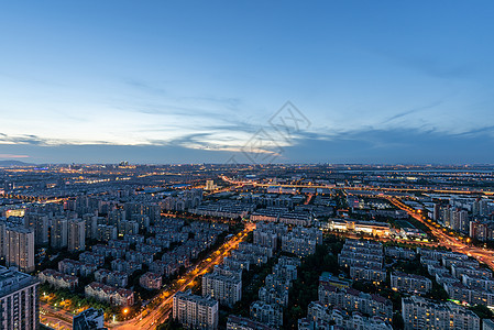 俯瞰苏州园区夜景天际线高清图片素材