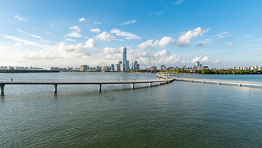 苏州金鸡湖人字桥背景图片