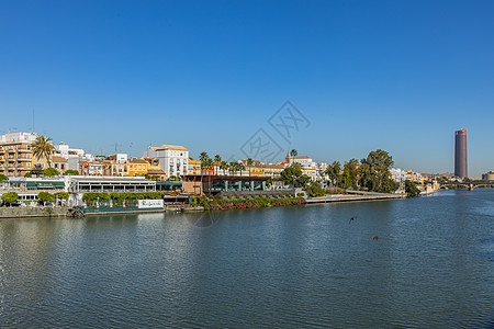 西班牙别墅西班牙塞维利亚城市建筑风光背景