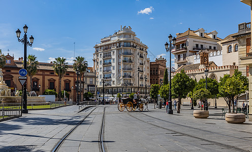 西班牙著名旅游城市塞维利亚城市街景风光图片