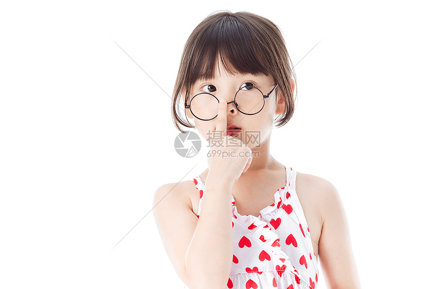 可爱小美女戴眼镜形象图片
