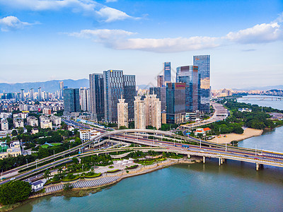 福州城市立交桥航拍夜景高清图片素材