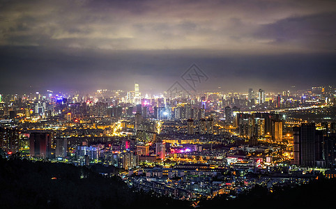 昆明城市夜景全景高清图片