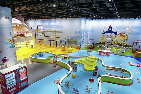 暑期儿童游乐园游乐设施背景图片