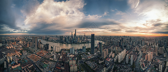 上海陆家嘴全景背景图片