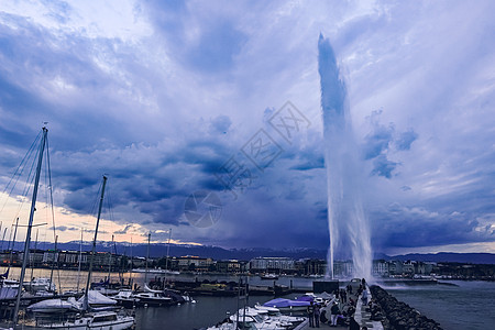 瑞士日内瓦大喷泉图片