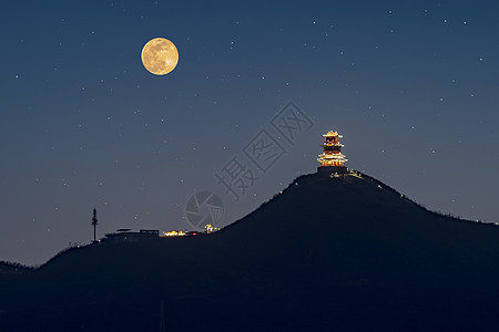 中秋节的北京景山背景图片