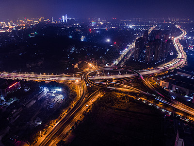 福州双湖高架桥城市立交桥航拍背景图片