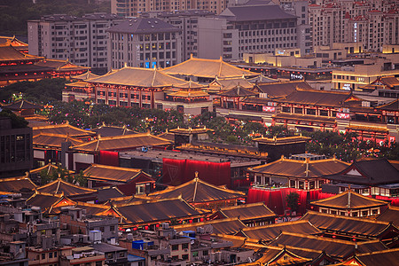 建筑夜景西安大唐不夜城背景