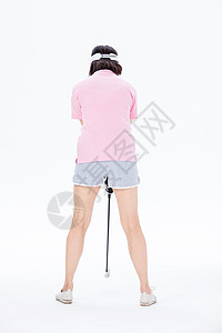 中年女性打高尔夫球图片