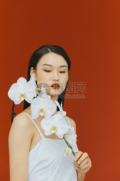 文艺青年鲜花女性图片