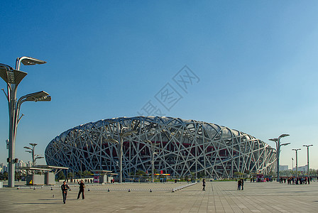 北京鸟巢风光背景图片