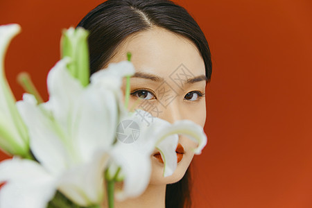 文艺青年鲜花女性图片