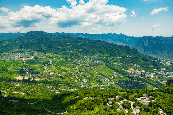 俯视山川风光图片