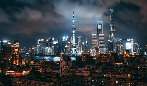 科技城市配图上海陆家嘴夜景背景