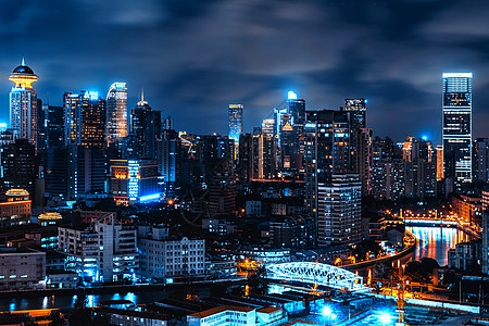 上海外滩夜景上海苏州河夜景背景