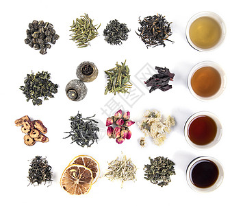 各类茶叶花茶白底合集图图片