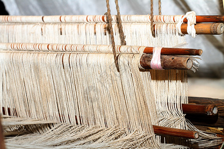 传统手工织布机背景