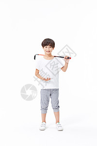 小男孩手拿高尔夫球杆图片