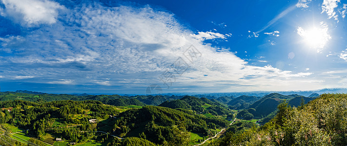 恩施山川云朵全景图背景图片