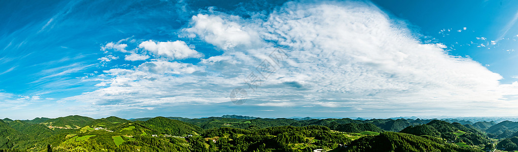 山合成恩施山川云朵全景图背景