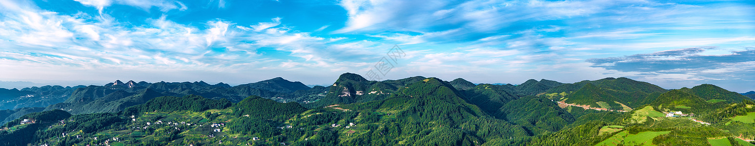 山合成恩施山川云朵全景图背景