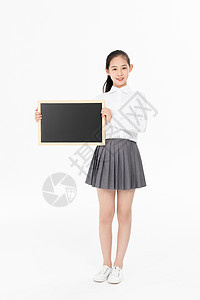 拿小黑板女孩青少年中学生拿小黑板背景