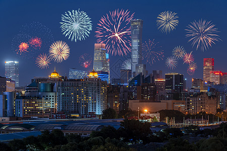 爆炸科技北京国贸欢度国庆背景