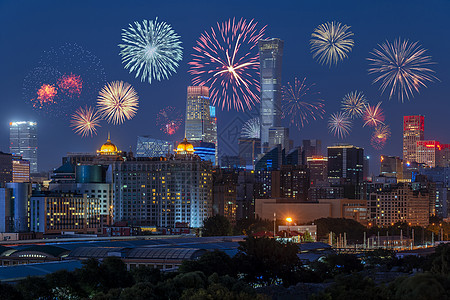 北京国贸欢度国庆背景图片