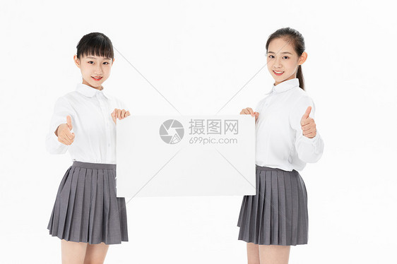 中学生手拿白板图片