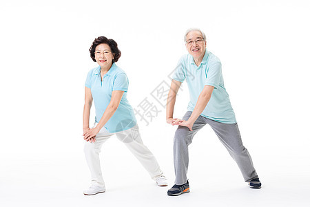 老年夫妇运动拉伸图片
