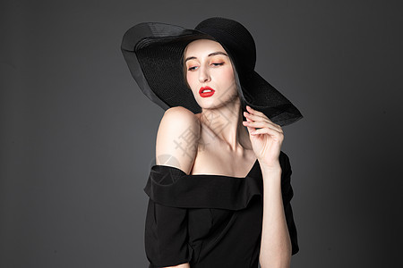 外国优雅女性黑白人像高清图片下载 正版图片 摄图网