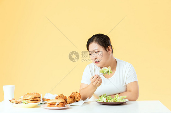 胖女孩健康饮食图片