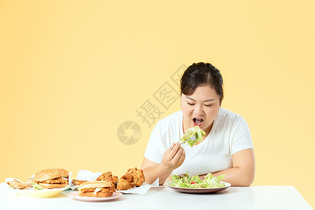 胖女孩健康饮食图片