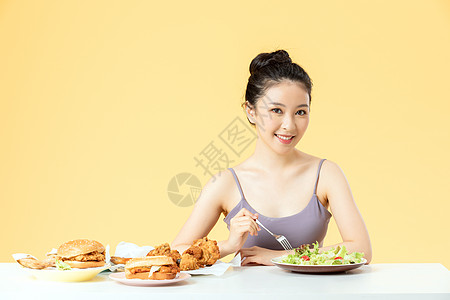 女性健康饮食背景图片