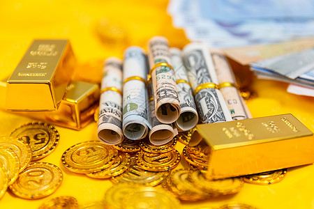 养老保险基金金融货币黄金素材背景