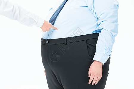 肥胖商务男性指肚子背景