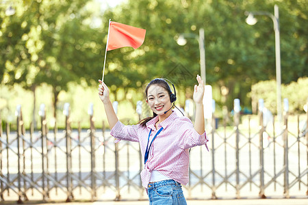 人物介绍女导游形象背景