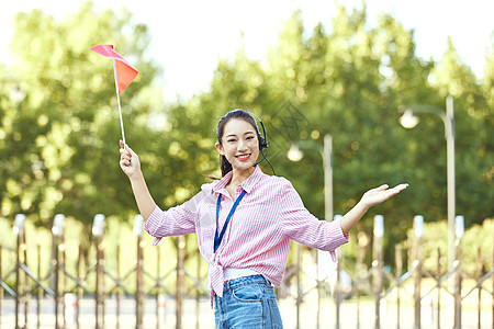 人物介绍女导游形象背景