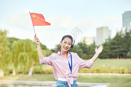 导游人物配图女导游形象背景