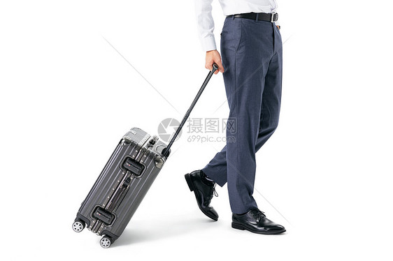 商务男性手托行李箱图片