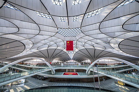 北京大兴国际机场的建筑背景图片