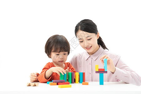 儿童幼教玩积木图片