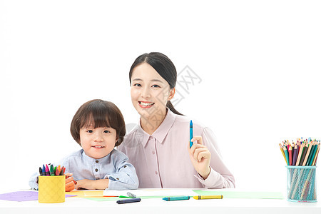 儿童幼教老师带学生画画图片